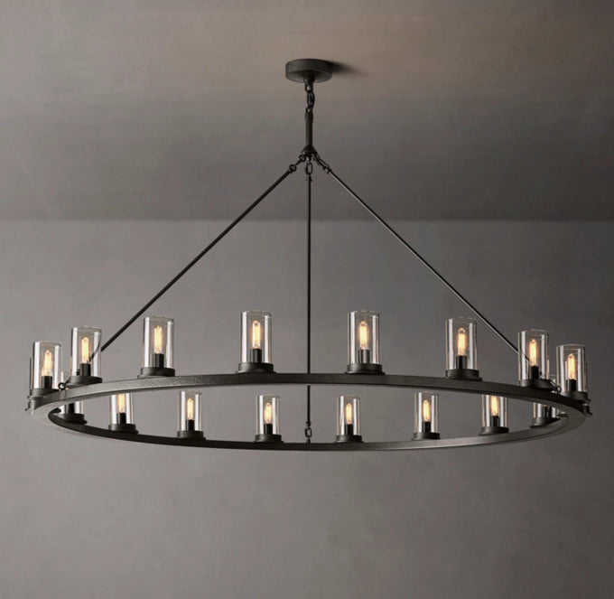 Ondra Round Clear Glass Chandelier 60"