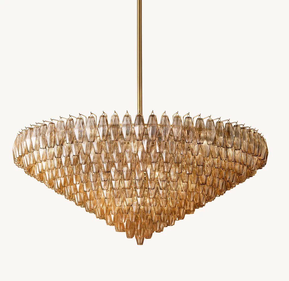 Chiara Smoke Glass Tiered Round Chandelier 62"