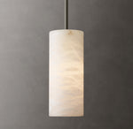 Hand-Carved Alabaster Cylinder Pendant