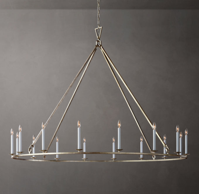 19TH C. ENGLISH OPENWORK ROUND CHANDELIER 72"