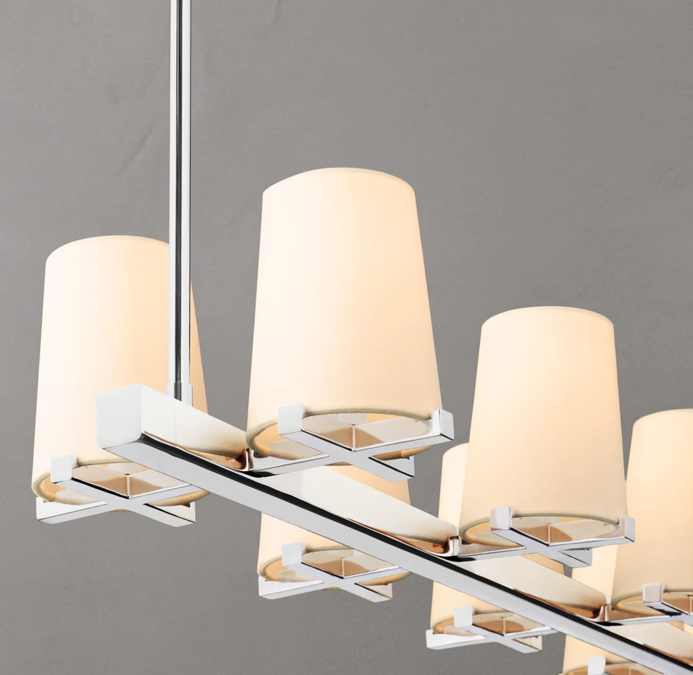 Pauillac Fabric Shade Linear Chandelier 49"