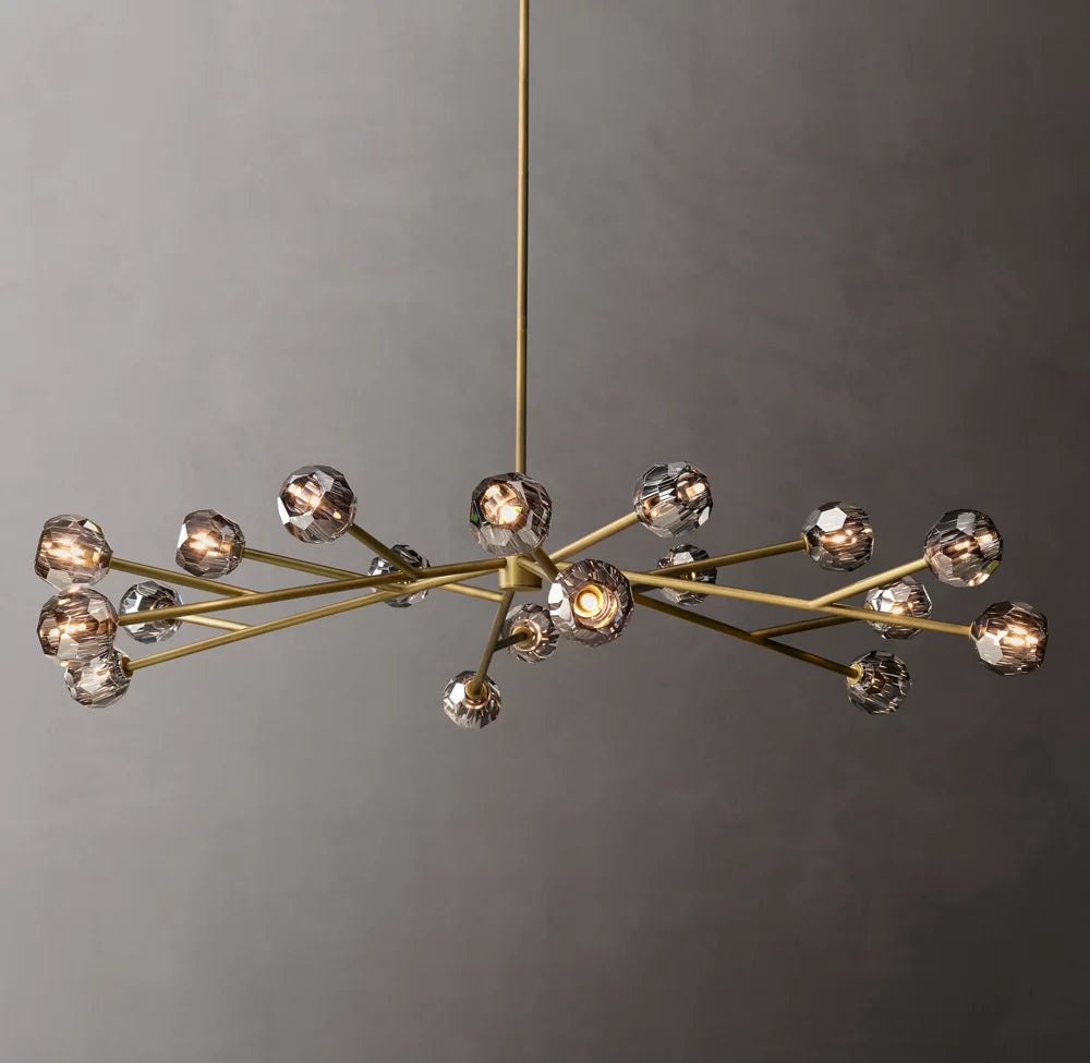 Boule De Cristal Smoke Glass Round Chandelier 72"