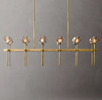 Boule De Cristal Smoke Glass Double Linear Chandelier 60"