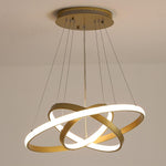 3-ring Dimmable Contemporary Gold LED Chandelier Light Dining Room Chandeliers Lamp