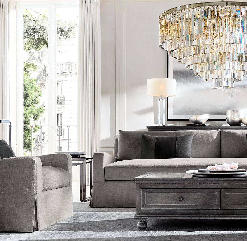 1920s Odeon Round Chandelier 44"