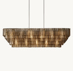 Sirene Smoke Glass Rectangular Chandelier 77"