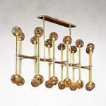 Fiammetta 24-Light 59-Inch Gold and Silver Leaf Linear Chandelier