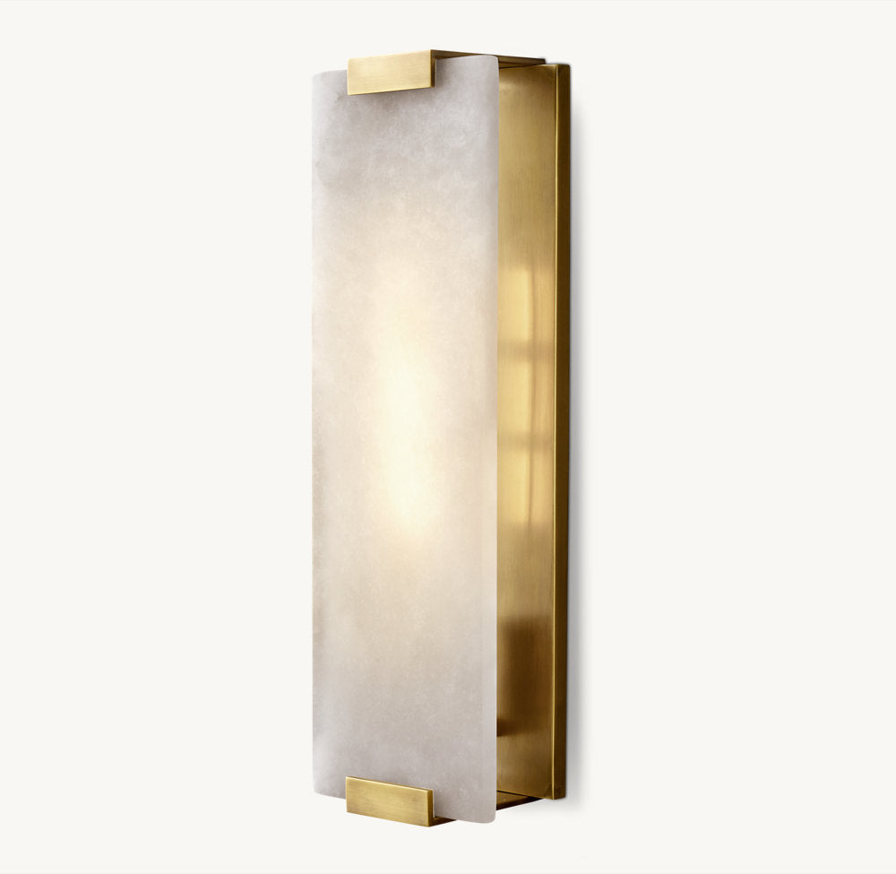 Hand-Carved Alabaster Grand Sconce