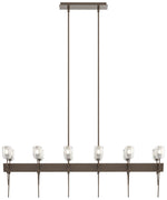 Echo 48" Wide 12-Light Bronze Linear Pendant With Cast Glass Shade