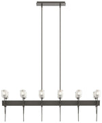 Echo 48" Wide 12-Light Dark Smoke Linear Pendant With Cast Glass Shade