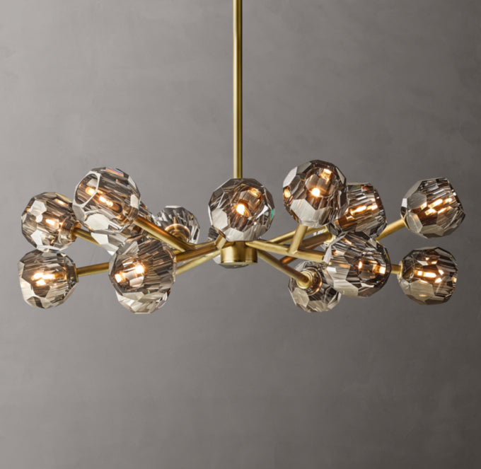 Boule De Cristal Smoke Glass Round Chandelier 36"