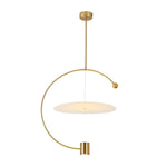 Electroplated Metal Semi Circular LED Gold Nordic Pendant Lighting