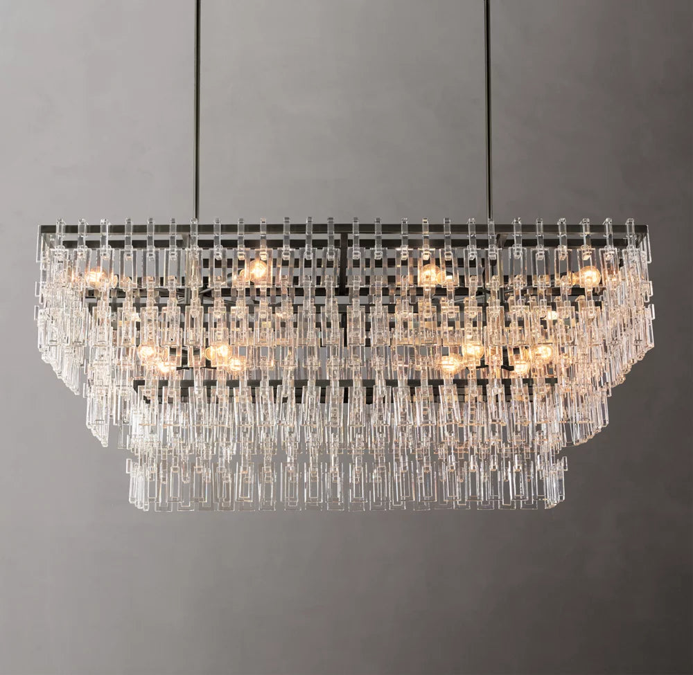 Marignan Tiered Rectangular Chandelier 60"