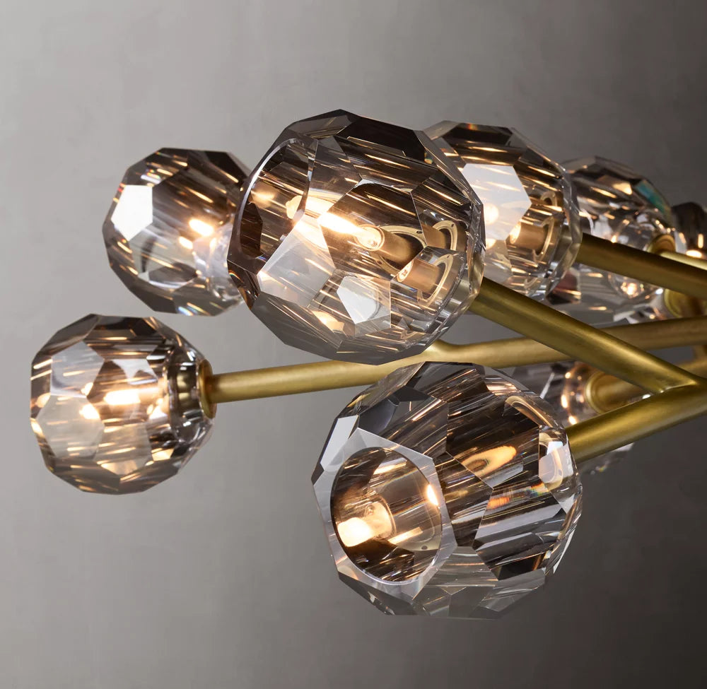 Boule De Cristal Smoke Glass Round Chandelier 36"