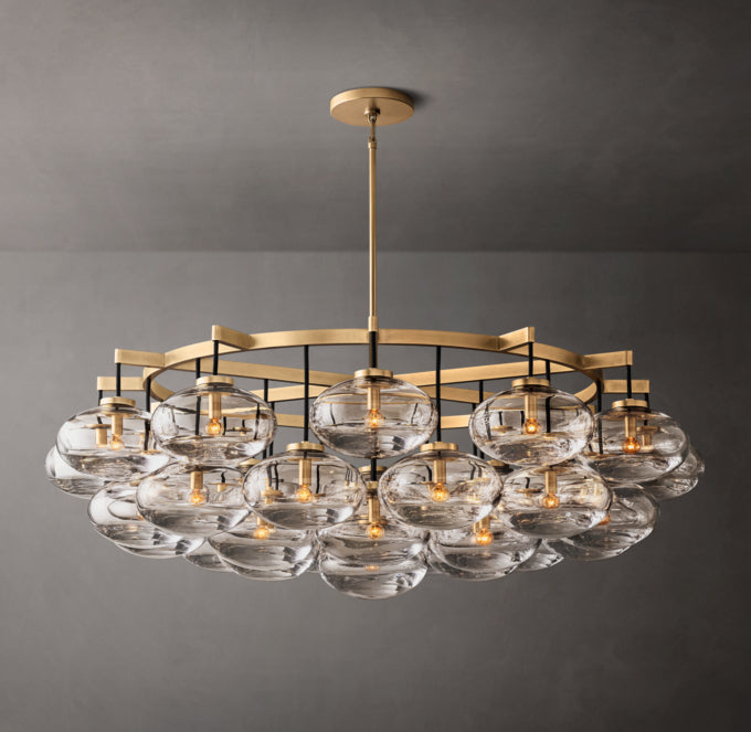 Cabrette Clear Glass Round Chandelier 60"