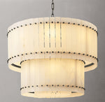 San Marco Alabaster Round Tiered Chandelier 37"