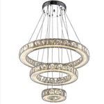 Contemporary 3 Ring Pendant Electroplated Crystal Chandeliers