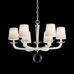 Emilea Chandelier, 6-Light, Heirloom Bronze, Clear Optic Crystal, Hardback Off White Shade, 30.5"W (MA1006N-76O 1HZWJ3)