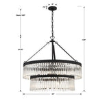 Bailey Street Home - 49-BEL-5145017 - City Pines - 9 Light 2-Tier Chandelier-30.25 Inches Tall and 32 Inches Wide