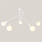 5-Light Twisted Metal Frame LED Vintage Hanging Ceiling Lights Chandeliers