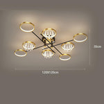 Geometric Crystal Metal Flush Mount Ceiling Light Multiple Lights for Living Room