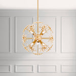Esteracae 18"H x 18"W 6-Light Crystal Pendant in Heirloom Gold