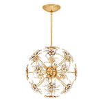 Esteracae 18"H x 18"W 6-Light Crystal Pendant in Heirloom Gold