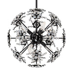 Esteracae 18"H x 18"W 6-Light Crystal Pendant in Jet Black