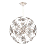 Esteracae 24"H x 24"W 6-Light Crystal Pendant in Antique Silver