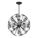 Esteracae 24"H x 24"W 6-Light Crystal Pendant in Jet Black