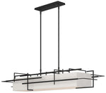 Etch 54" Black Long Pendant with Flax Shade