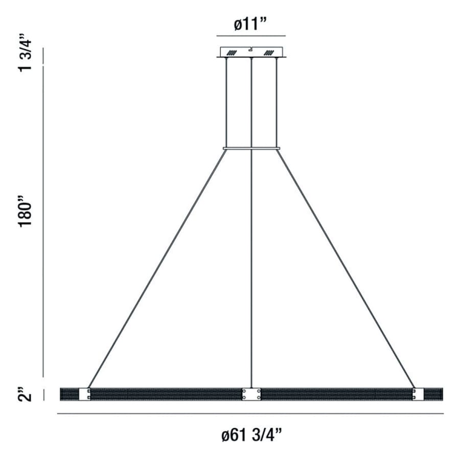 Admiral 2 Light 62" Wide LED Ring Chandelier - 1 Tier