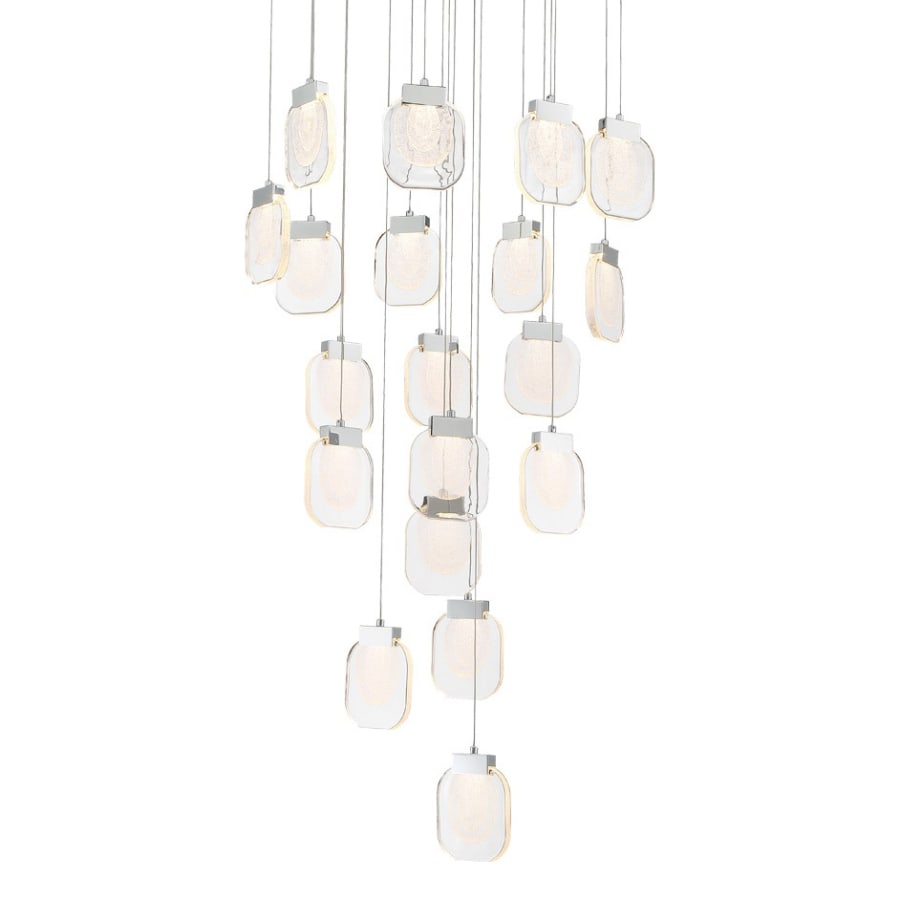 Paget 29" Wide 3000K LED Round 19-Light Pendant with Piastra Glass Shades