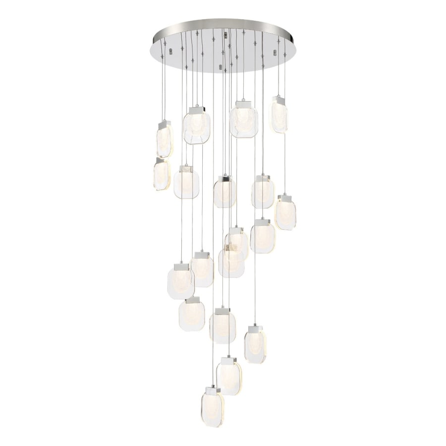 Paget 29" Wide 3000K LED Round 19-Light Pendant with Piastra Glass Shades