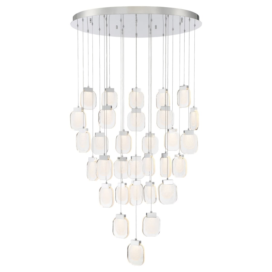 Paget 39" Wide 3000K LED Round 31-Light Pendant Light with Piastra Glass Shades