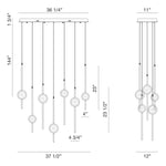 Barletta 12 Light 38" Wide LED Abstract Linear Pendant