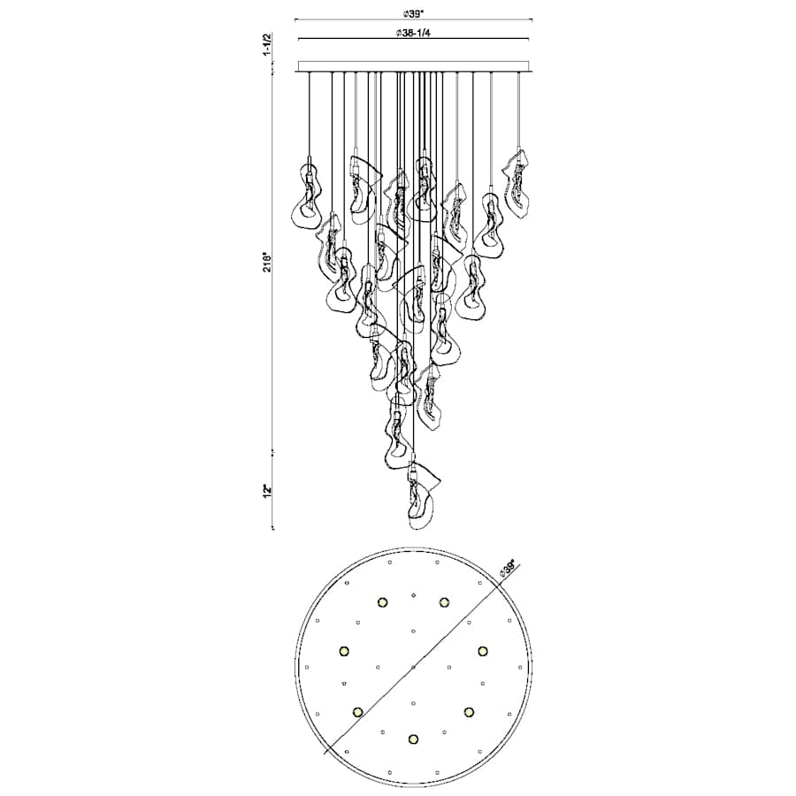 Norah 39" Wide Crystal Chandelier
