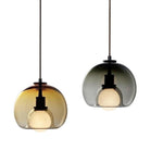 Semi Globe Electroplated Glass Metal LED Nordic Pendant Lighting