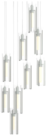 Exos 20.5"W 9-Light RoundLong Pendant w/ Clear Glass Shade