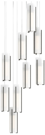 Exos 20.5"W 9-Light Round Natural Iron Long Pendant w/ Opal Glass Shad