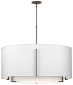 Exos 31.3"W Large Double Shade Bronze Pendant w/ Anna & Anna Shade
