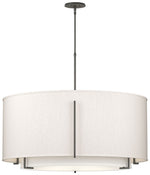 Exos 31.3"W Large Double ShadeScale Pendant w/ Anna & Flax Shade