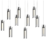Exos 44.5"W 10-Light Rectangular Black Long Pendant w/ Clear Glass Sha