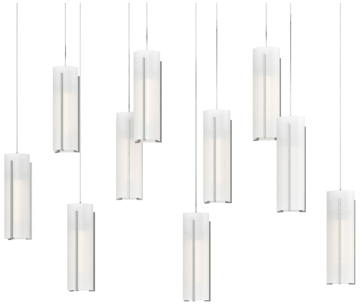 Exos 44.5"W 10-Light RectangularLong Pendant w/ Opal Shade