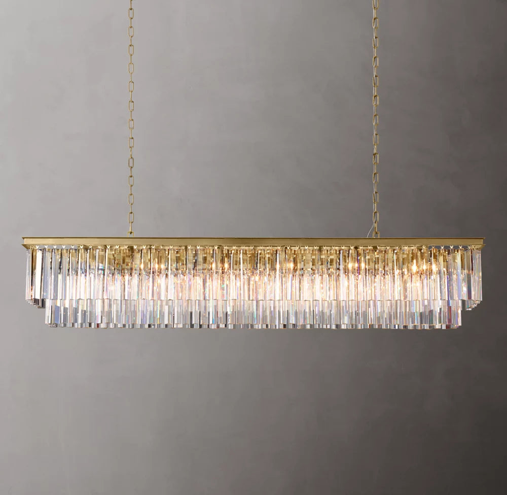 1920s Odeon Rectangular Chandelier 72"