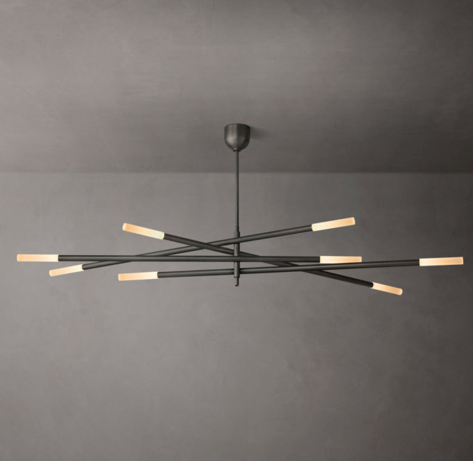 Rousseau 8-Light Mobile Etched Rod Chandelier