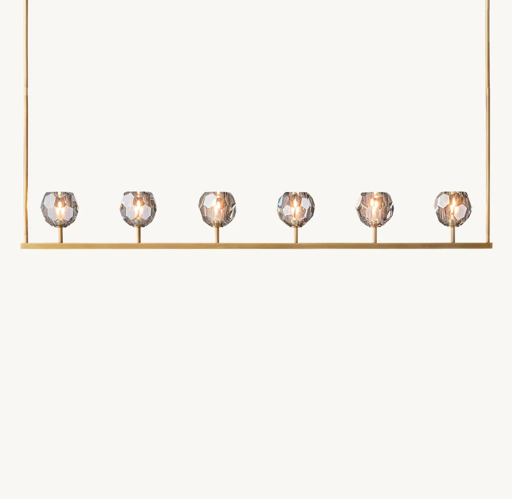 Boule De Cristal Smoke Glass Linear Chandelier 60"