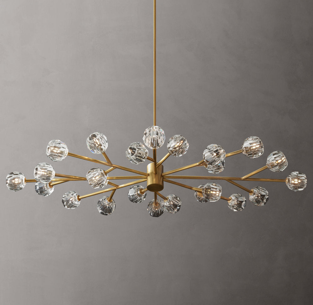 Boule De Cristal Clear Glass Oval Chandelier 72"