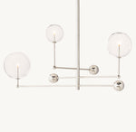 Glass Globe Mobile Three-Arm Chandelier 46"