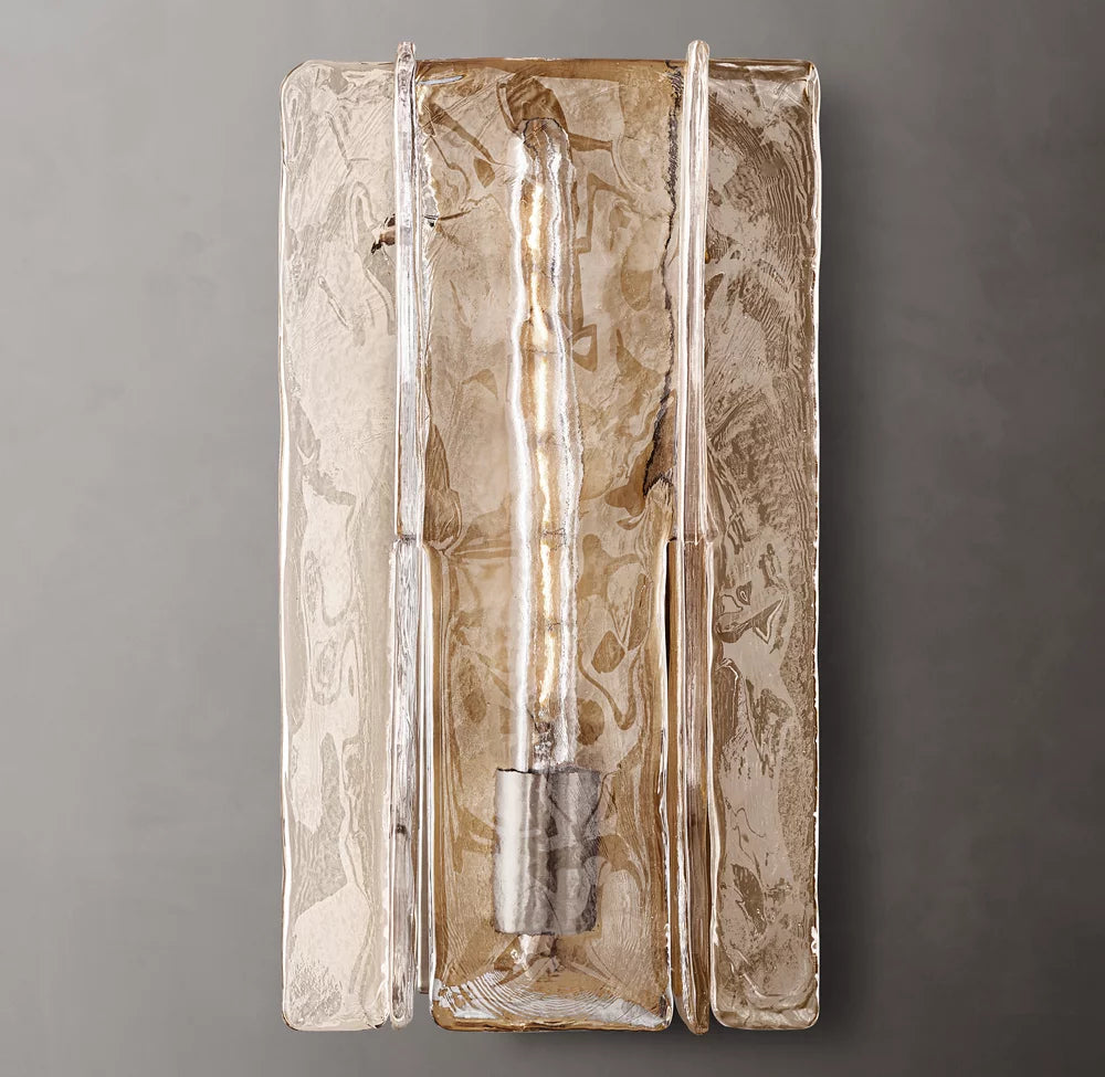 Lattice Clear Glass Sconce 15"